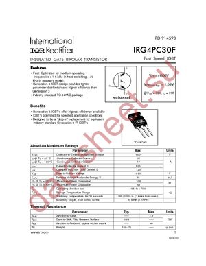 IRG4PC30F datasheet  